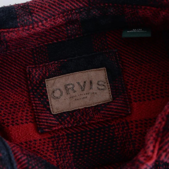 Orvis Red Black Checker Button Up Shirt -  Medium - Picture 13 of 15